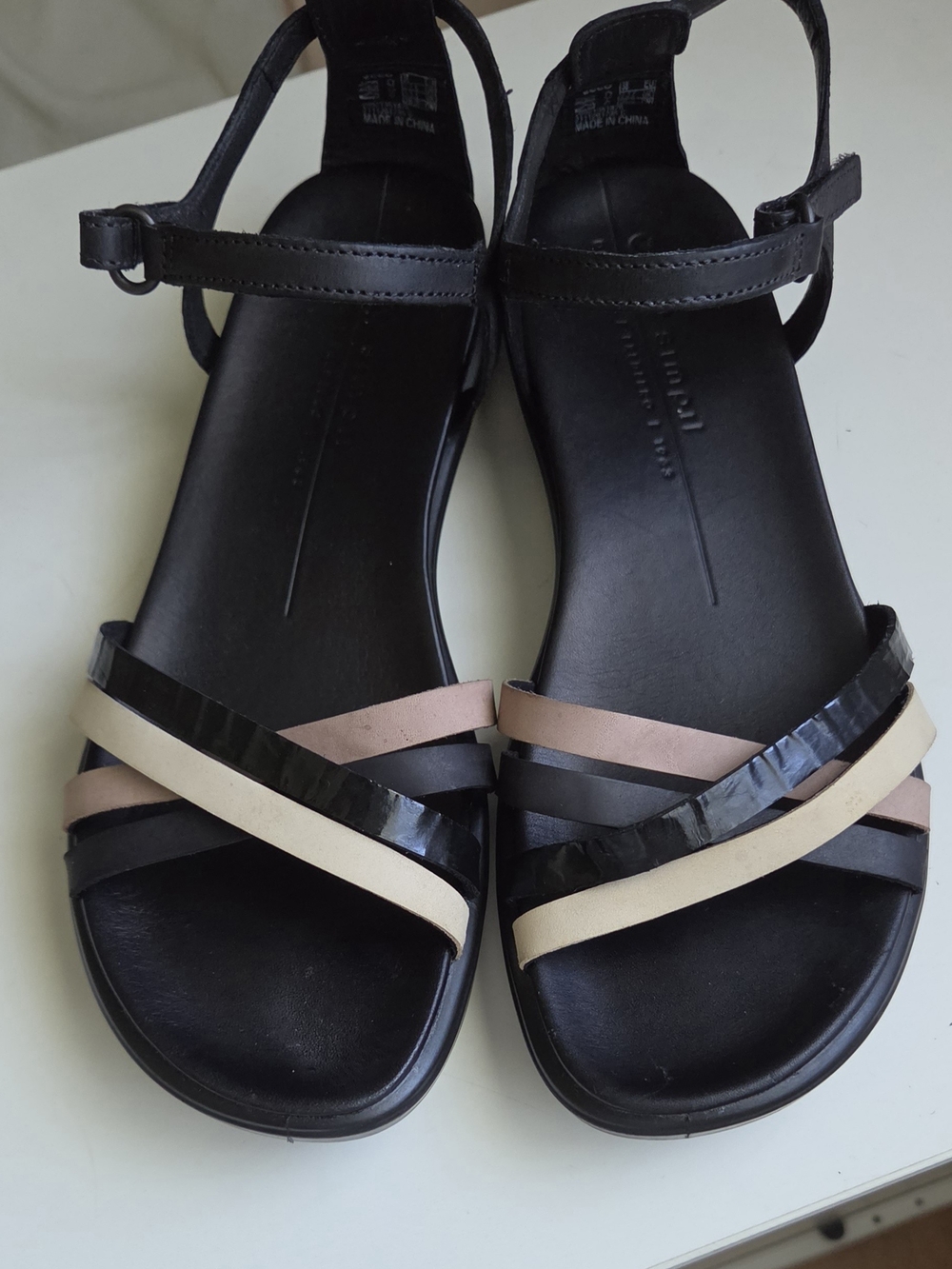 ECCO Simpil Strappy Black Sandals in a European Size 38 US Women's 7–7.5
